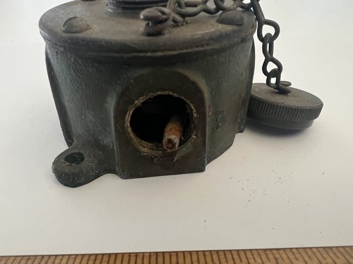 VINTAGE PAULUHN KATZE NR. 325 BRONZE MILITÄR MARINE STECKDOSENBOX - Bild 2 von 8
