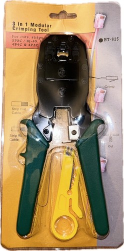 3-IN-1 MODULAR CRIMPING TOOL FOR CAT5 CAT6 RJ-45 ETC - HT-315