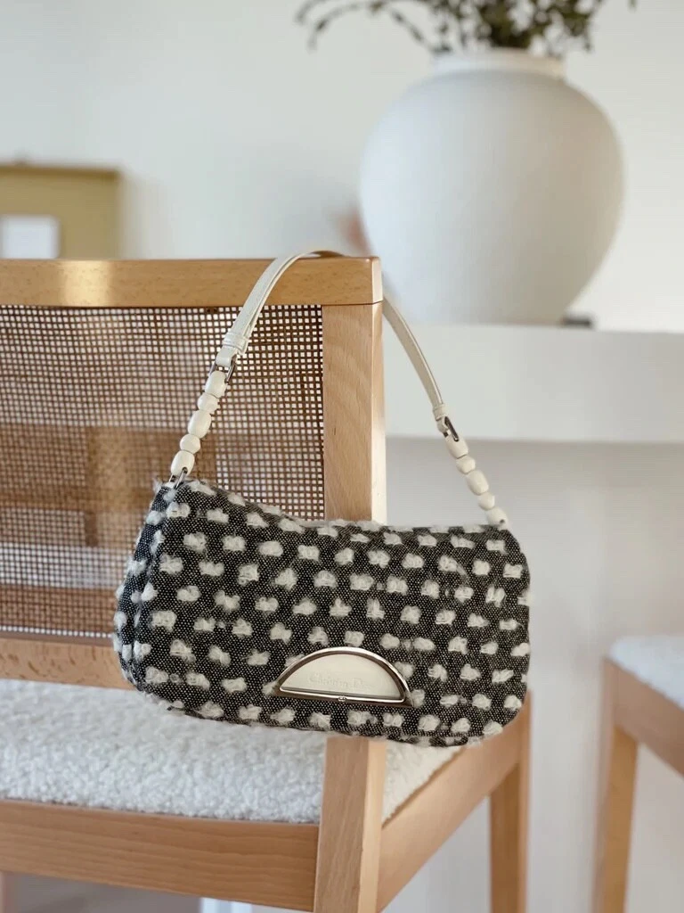 CHRISTIAN DIOR Vintage Tweed Malice Shoulder Bag eBay