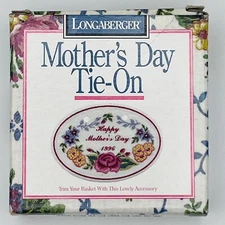 Longaberger Tie-On 1996 Mothers Day Brand New in Box Handmade in USA Rare Vintag