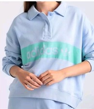 NWT 75 adidas Collar Sweatshirt W "Blue Dawn Large Oversized SZ L