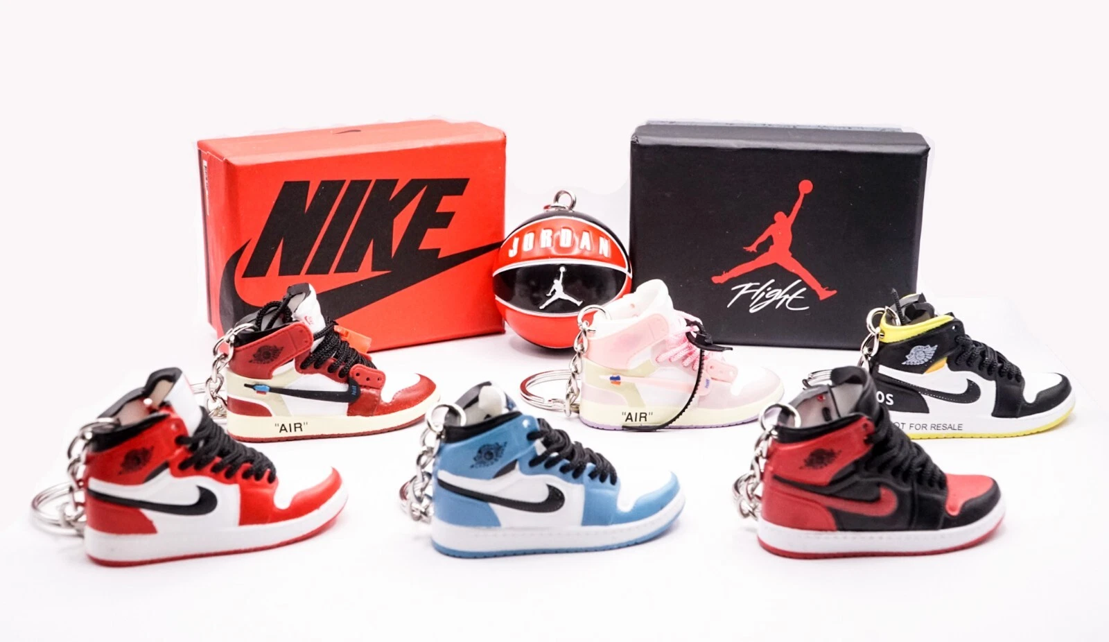 OFF WHITE X NIKE Mini Nike Air Jordan 1 Sneaker 3D mini Key ring *UK SHIPPING*