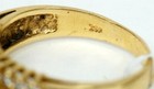 DNJ Signed 14k Yellow Gold Ring w Blue Sapphires & 1/3cttw White Diamonds — photo 5