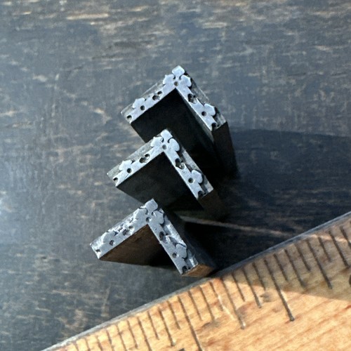 Print Blocks “ 3 Ornamental Corners “ Thin Lead