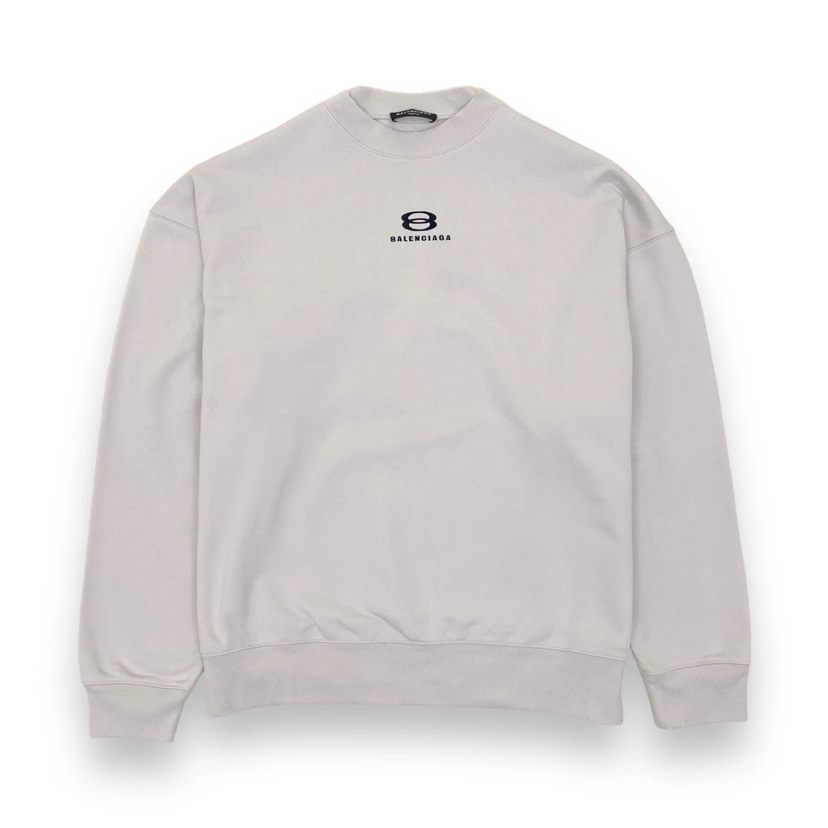 Balenciaga Unity Logo-Print Cotton-Jersey Cream Sweatshirt Small | eBay