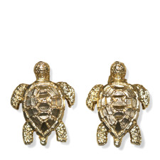 14K Yellow Gold Sea Turtle Stud Earrings