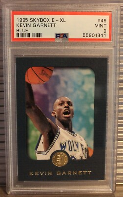 1995 Skybox E-XL Kevin Garnett BLUE #49 ROOKIE CARD RC PSA 9! | eBay