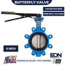 4" Lug Butterfly Valve 200PSI, Ductile Iron Body EPDM Seat, SS316 Disc