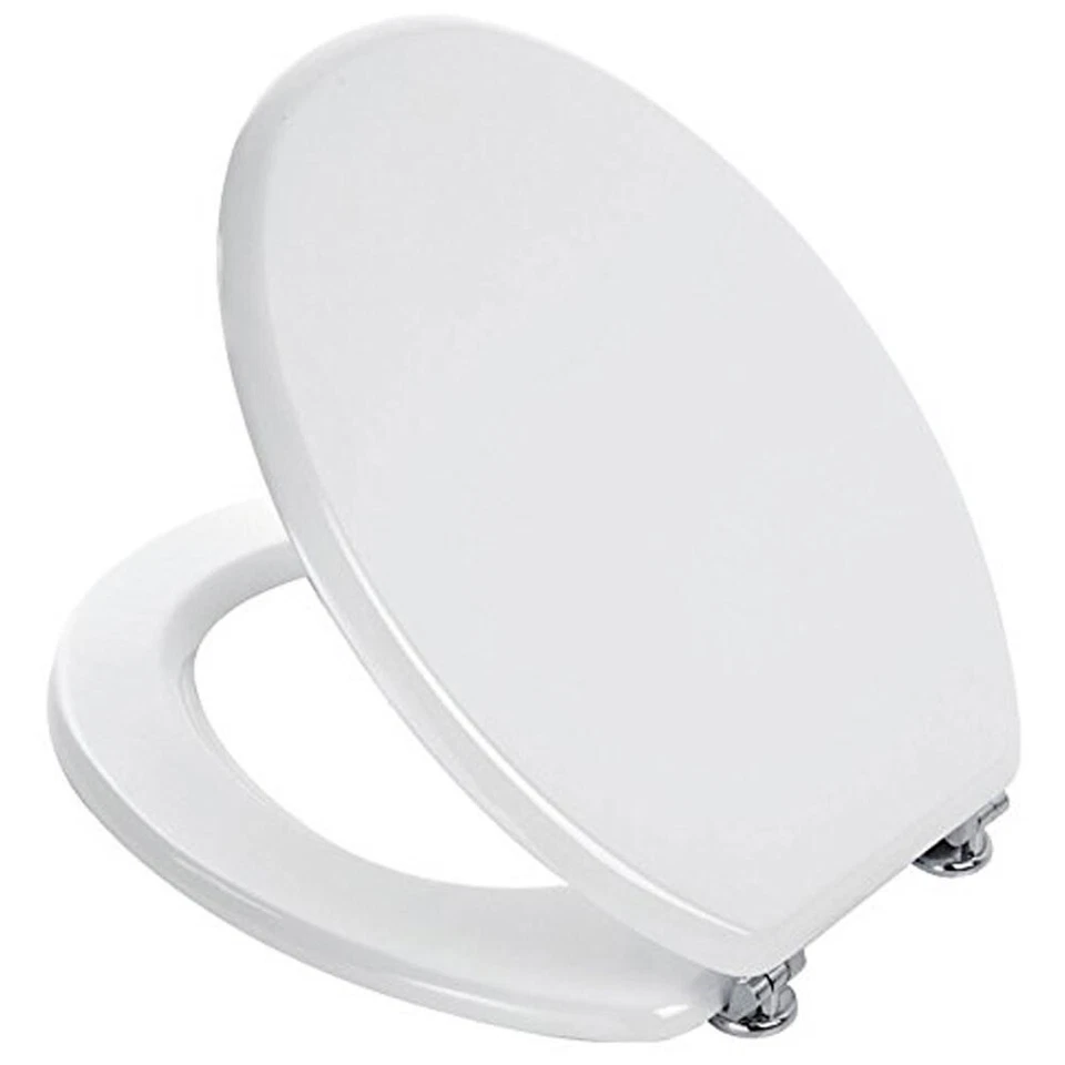 Copriwater Universale Copri WC Legno MDF Coprivaso Sedile Bianco Water pesante - Immagine 4 di 4