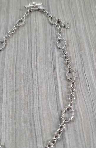 Judith Ripka Sterling Silver CZ Toggle Link Chain w/ CZ Fleur De Lis Enhancer 18 - Picture 4 of 15