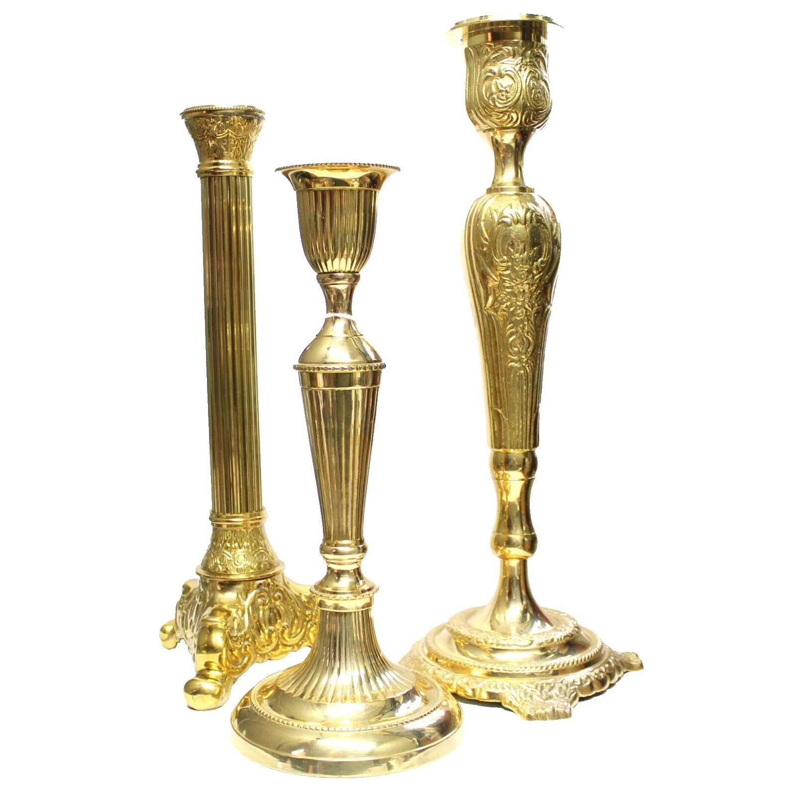 Brass Art Deco Candle Candlesticks