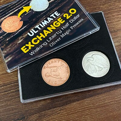 Ultimate Exchange 2.0 (Walking Liberty Half Dollar) Magic Tricks Close up Magic