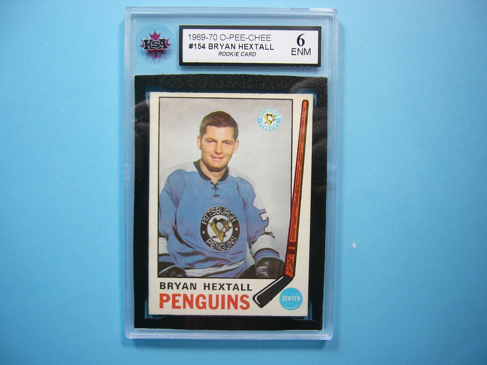 1969/70 O-PEE-CHEE NHL HOCKEY CARD #154 BRYAN HEXTALL ROOKIE RC KSA 6 EX/NM OPC