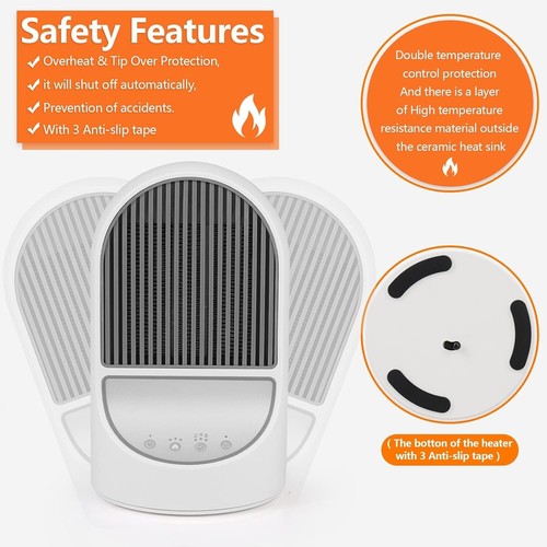 Mini Termoventilatore in Ceramica 1200W,Tecnologia Ceramica a Basso Consumo - Foto 2 di 7