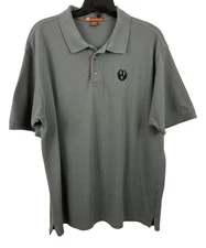 Harriton Mens Size 2XL Embroidered Ruger Logo Gray Short Sleeve Polo Shirt