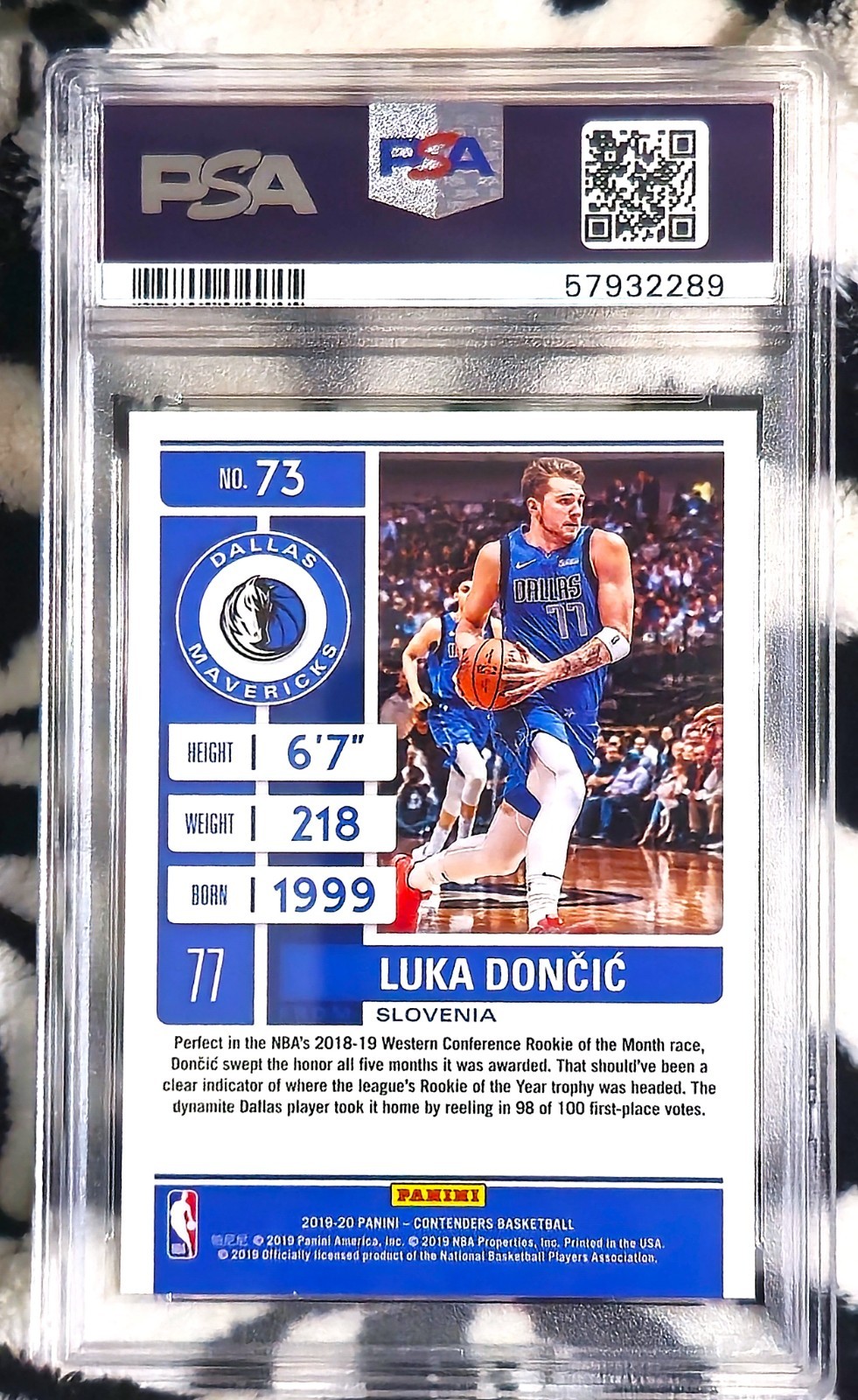 2019 Panini Contenders Luka Doncic🔥 #73 PSA 10 GEM MINT view 2