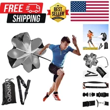 Running Speed Training 56" Parachute with Adjustable Strap, Free Carry Bag. S...