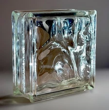 1950s RETIRED 7.75x7.75x3.1 Pittsburgh Corning Wavy Thinline Decora Glass Blocks