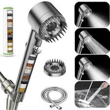 High Pressure Shower Head 3 Settings Handheld Shower Heads Spray With 5 10 Hose