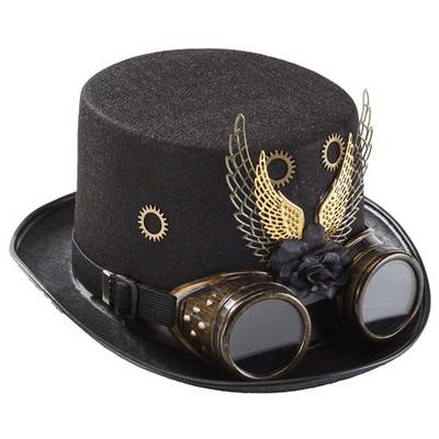 Stylish Gear Wings Goggles Steampunk Hat Performance Hat Top Hat for Halloween