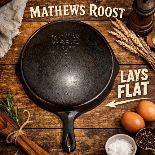 Vintage Wagner Ware Sidney O #8 Cast Iron Skillet 1058 Flat Smooth