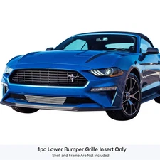 For Ford Mustang 18-23 APG 1-Pc Chrome Polished Horizontal Billet Bumper Grille