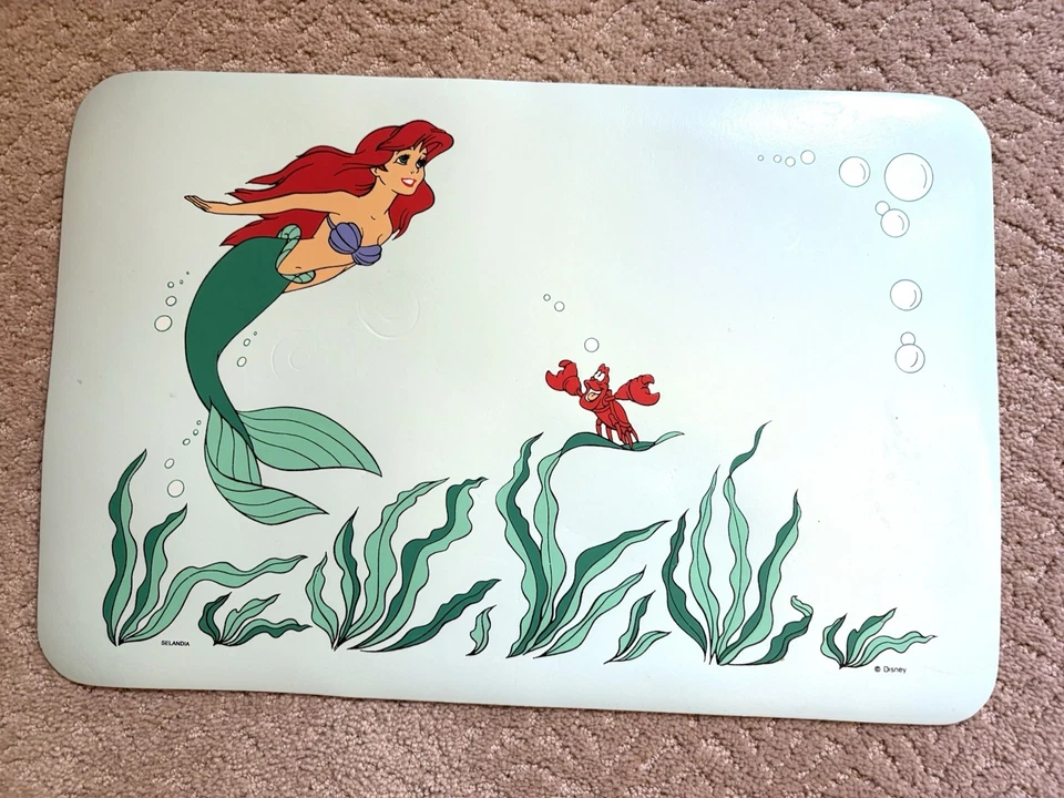 Menge 3 Vintage Vinyl Tischsets Disney Die Schöne und das Biest, Pooh, kleine Meerjungfrau - Bild 2 von 4