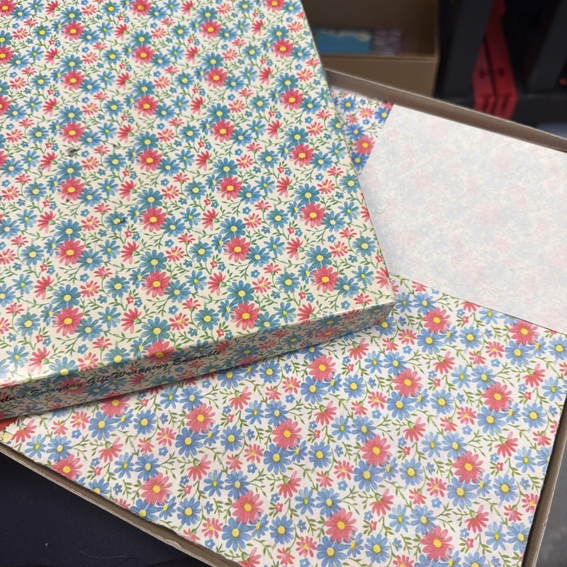 Lot of 12 sheets of Vintage Gift Wrap Lot Of Mixed Wrapping Paper 60s Baby Tags