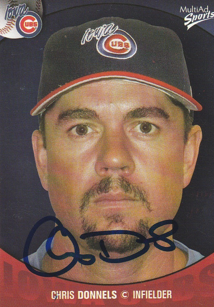 2003 Iowa Cubs CHRIS DONNELS #6 NY Mets Astros Signed Autographed Baseball Card