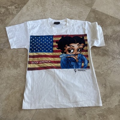Changes Betty Boop 1997 Short Sleeve T-Shirt, Boop America Print, M
