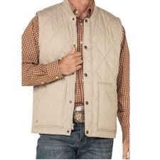 Cody James Beige Quilted Lightweight Puffer Vest Size 2XL Western Wear