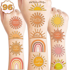 100PCS Boho Sunshine Sun Temporary Tattoos Themed Birthday Party Decorations Fav