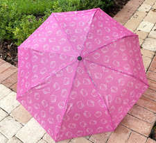 SANRIO UMBRELLA HELLO KITTY FACES PINK 11.5" AUTO OPEN Cover NWT