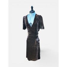 1920s Velvet Skirt Set Reworked Antique Silk Rayon Art Deco Draped Dress Set
