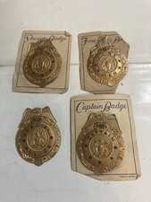 4 Original 1960s kids badges captain, sheriff, fireman Special police Japan Made