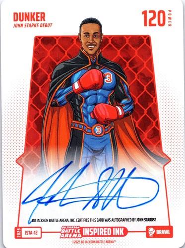 Bo Jackson Battle Arena Dunker Brawl On Card Auto John Starks SSP