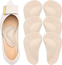Gel Arch Support, 3 Pairs Shoe Insoles for Flat Feet, Reusable Beige