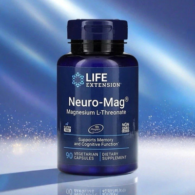 2-packLife Extension Neuro-Mag Magnesium L-Threonate 90 Caps Gluten-Free Non-GMO