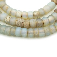 Ancient Dutch Moon Dogon Glass Beads from Mali (9-13mm) Long Strand  (2190A511)