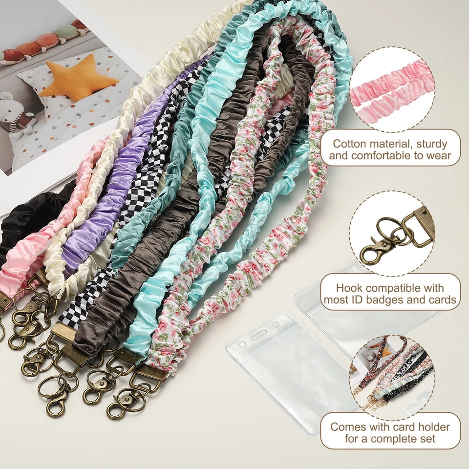 Paquete de 2 cordones Scrunchie 4 tarjeteros, verde/azul claro Foto 3 de 4