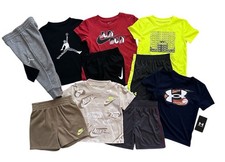 Nike Under Armour 5 Outfit Bundle Boys 24 Mo/2T Athletic Sets Shirt Shorts NWT