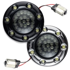 Eagle Lights Infinity Beam 2” Rear LED Turn Signals with LED Ring Covers for Har