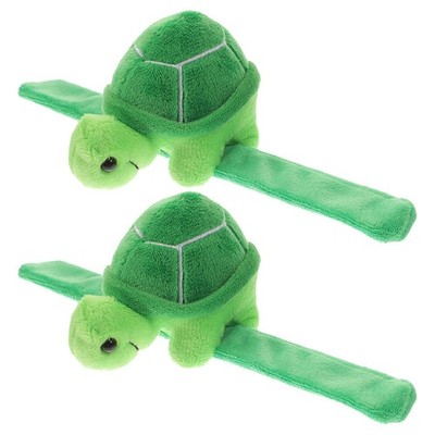  2 Stück Slap-Armband Stofftier Plüsch Slap-Armband Schildkröte Slap-Armband