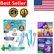 Travel-Ready Pre-Pasted Toothbrush with Softex Bristles - No Water Needed, 70 Ct