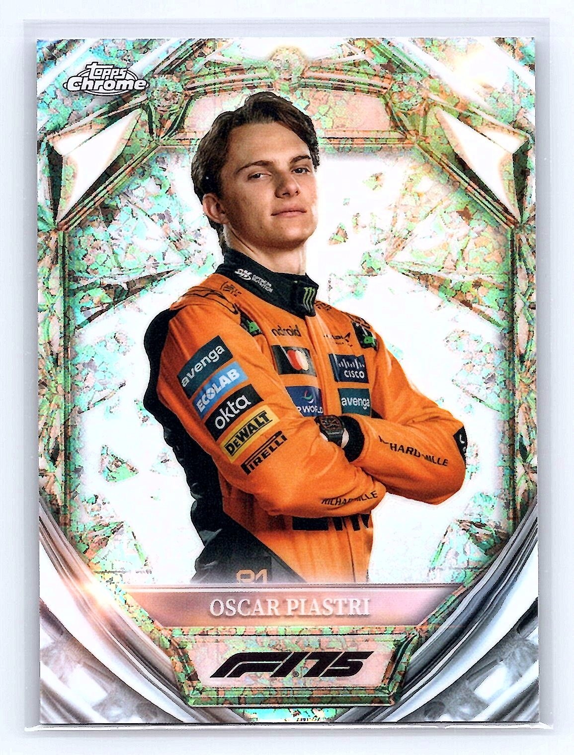 Oscar Piastri 2025 Topps Chrome Formula 1 #D75-6 Diamond 75th Anniversary