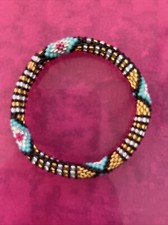 1 SET - Bracelet- Made in NEPAL - 100 Handmade seed beaded Bangle Gift