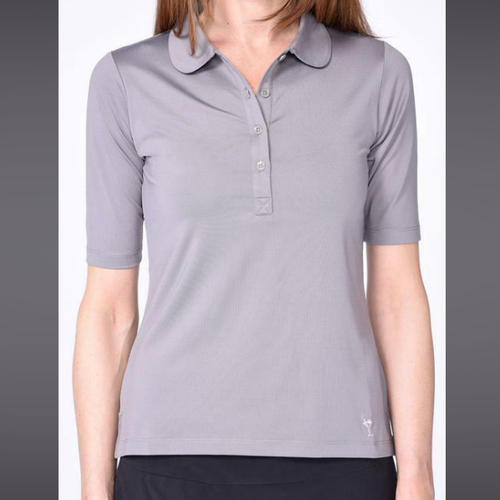 Grey Elbow sleeve Golf Polo Shirt 