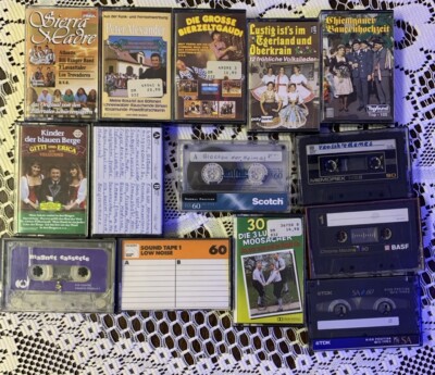 Konvolut Tape Cassette bespielt Scotch BASF TDK Maxell Memorex Vollksmusik Rock