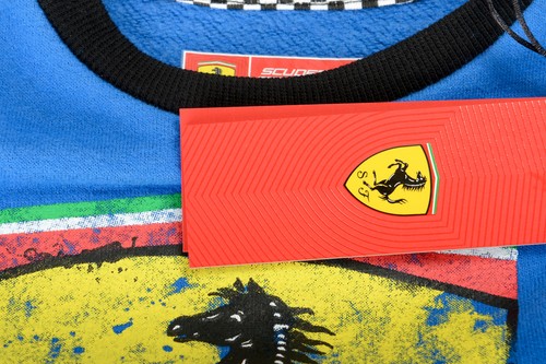 Scuderia Ferrari Kid "Painted Scudetto" Long Sleeve Crew Neck Sweater Sweatshirt - Picture 5 of 5