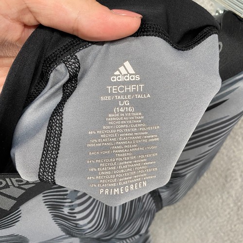 Adidas Leggings Boys Large Camo Aeroready Techfit Training Tight Gray Stretchy - Picture 9 of 14